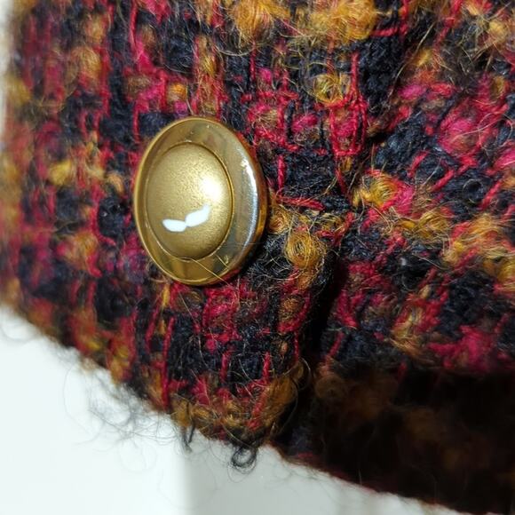 Geoffrey Alexander Private Agenda Vintage Red Tweed Boucle Blazer Womens Sz 10 - Picture 7 of 15